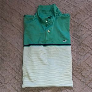 Vineyard Vines Sport Polo Size S Green Striped